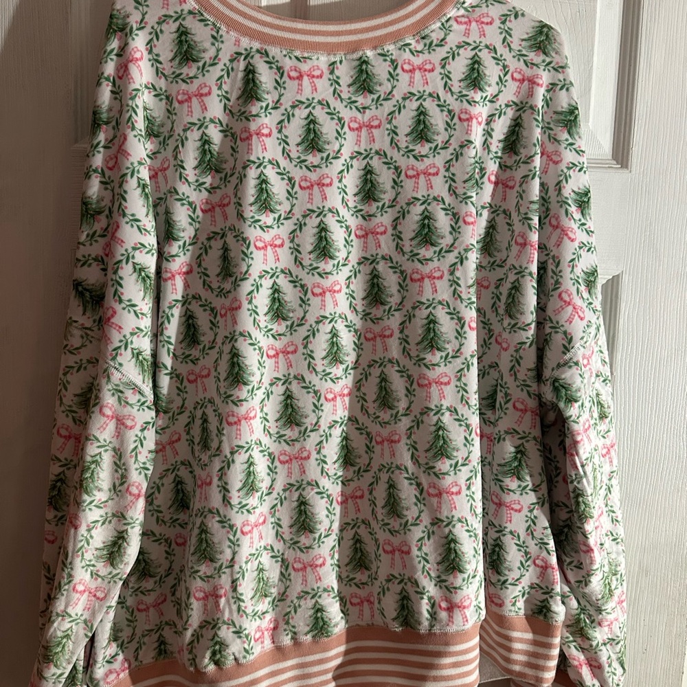 Festive Pink and Green Holiday Sweater